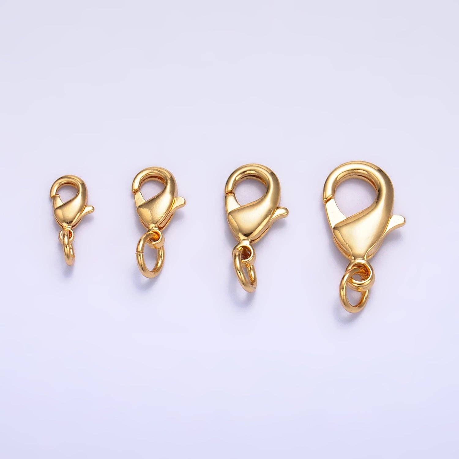 Aim Eternal - Wholesale Craft Supplies - 24K Gold Filled 12mm, 10mm, 15mm, 8mm Lobster Claw Clasps Closure Findings | Z1068 - Z10715