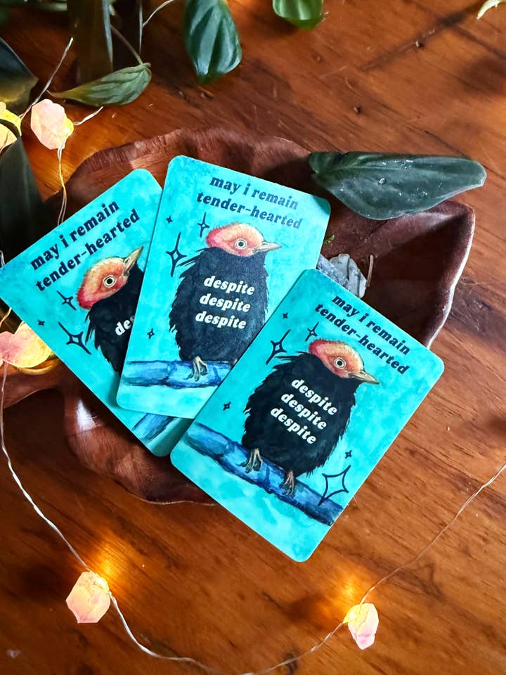 may i remain tender-hearted despite despite despite: sticker for wholesale by Fabulously Feminist