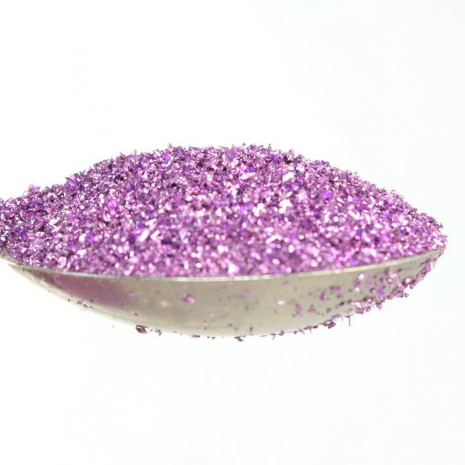 Lila Purpurina de cristal alemana brillante, color lila, grano 90 fino, 25 g de venta al por mayor en Faire