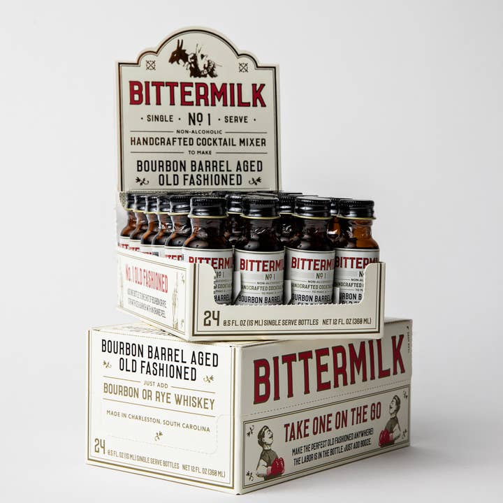 Bittermilk Bottling Co. - Wholesale Cocktail Mix/Syrup - 24 Pack - Single Serve Bourbon Barrel Aged Old Fashioned
