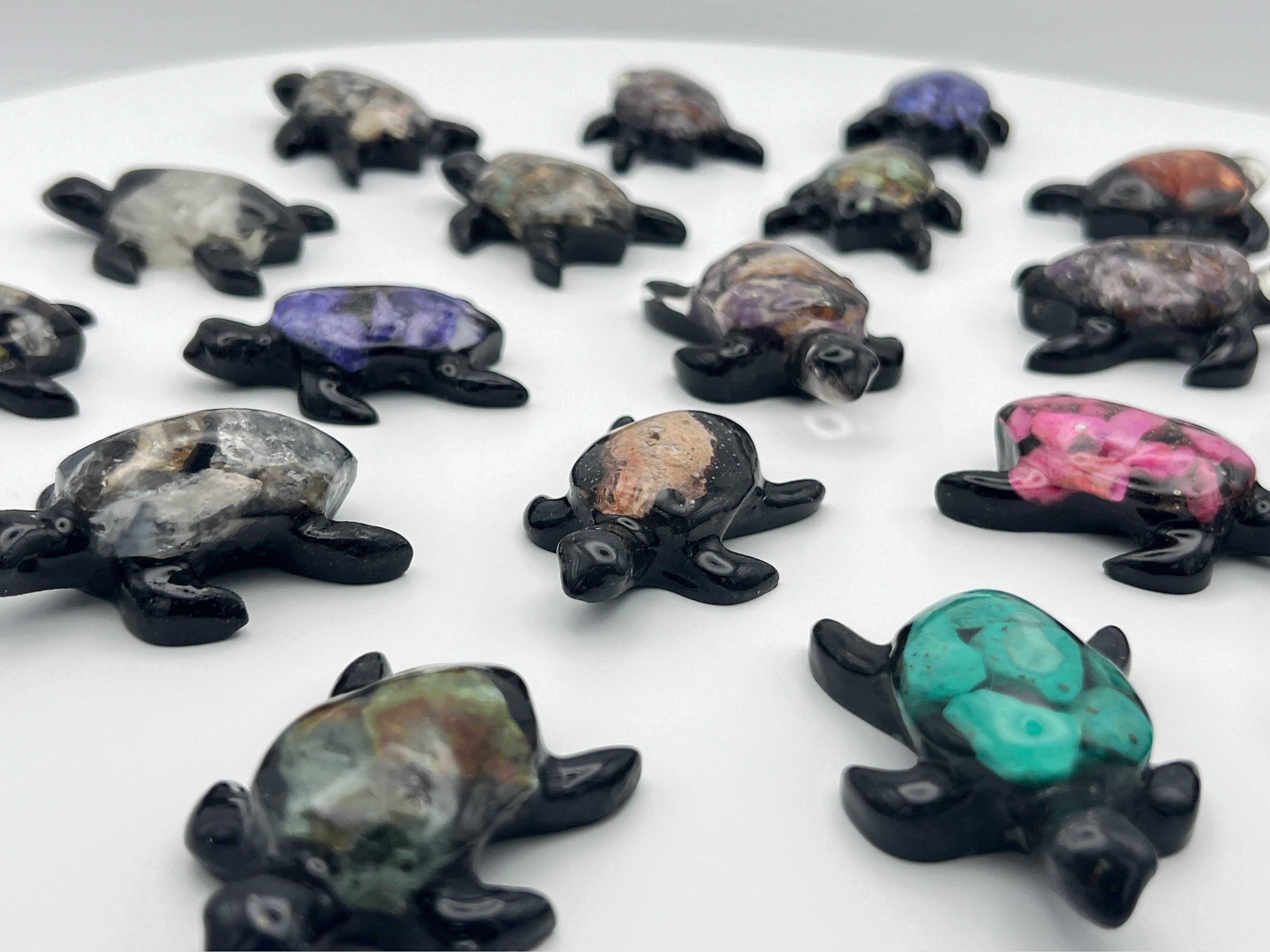 Loose Neck Land - Wholesale Decorative Figurine - Semi-Precious Stone Turtles3