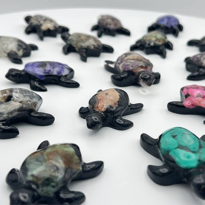 Loose Neck Land - Wholesale Decorative Figurine - Semi-Precious Stone Turtles3