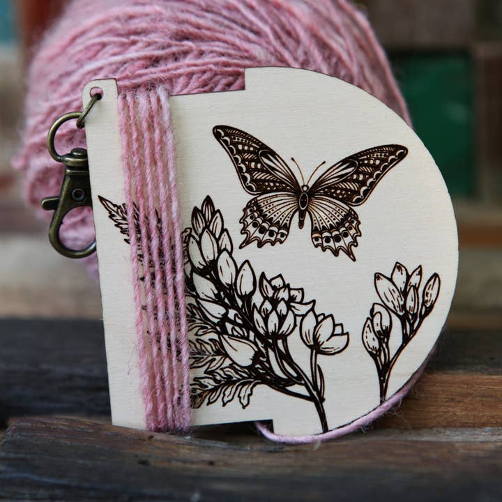 Butterfly and flowers Yarn WPI Ruler & Twist Angle Gauge for wholesale by Sunrise Grove