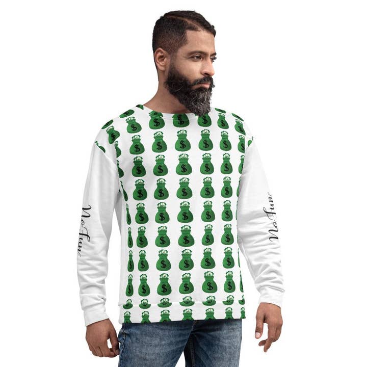 Pas d'argent, pas de plaisir, Édition Limitée, Sweat-shirt, Blanc pour la vente par No Fun Company