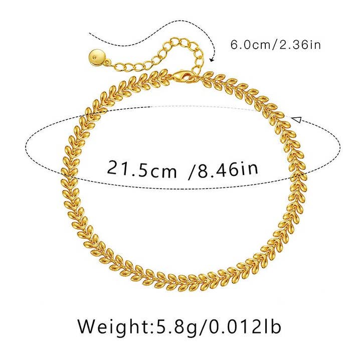 Mio Queena - Wholesale Anklet - Wheat Ear Design Gold-plated Chain Anklet3