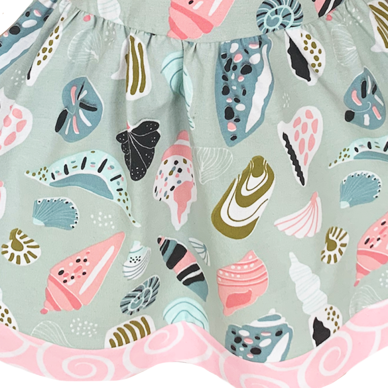 AnnLoren - Wholesale Jurk - Kinderen - AnnLoren Roze Seashells Beach Sundress voor meisjes met spaghettibandjes1