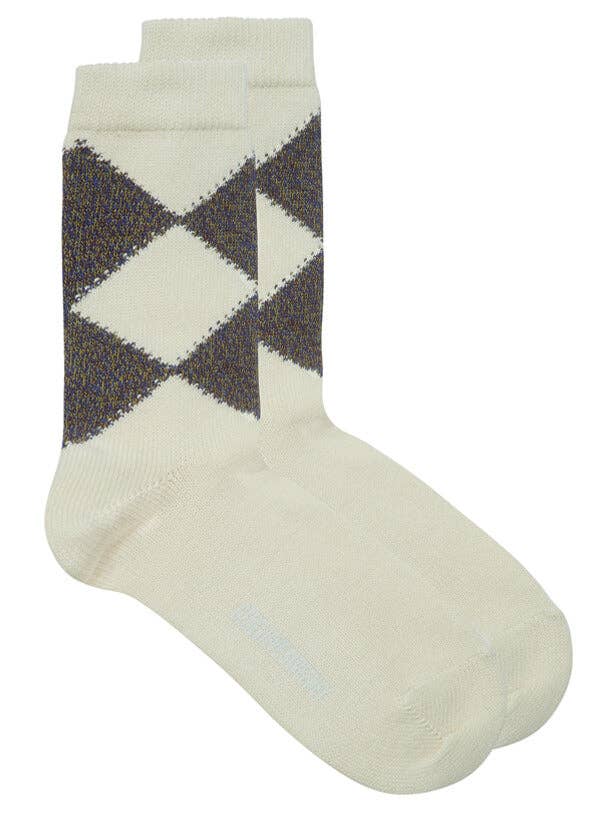 Samar Merino Argyle Sock Ecru for wholesale by Genevieve Sweeney