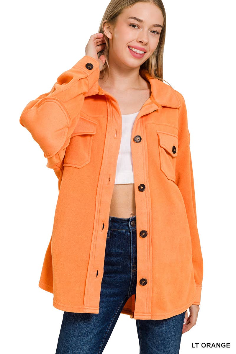 42POPS - Vendita all'ingrosso Giacca a camicia - Donna - ", Giacca in pile basic/oversizee con toppe sui gomiti1