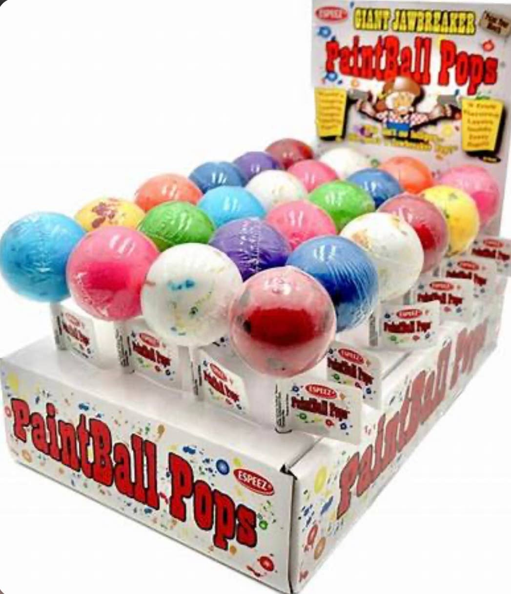 O'Shea's Candies Sweet Shop - Wholesale Lollipop - Novelty Giant Jumbo Jawbreakers on STICK- 24CT Display Tray2