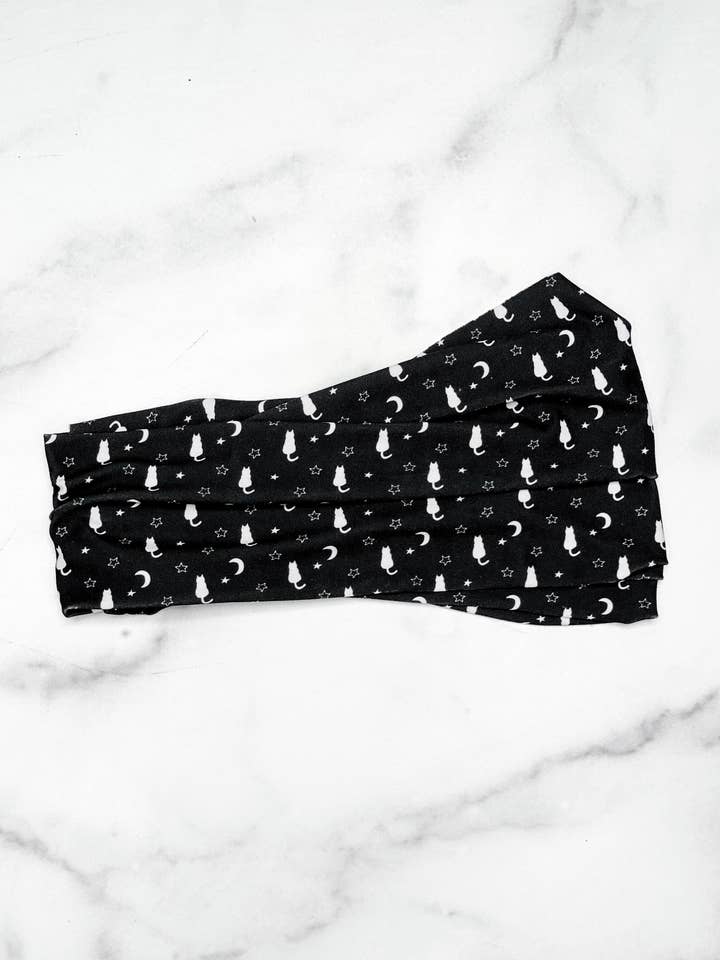 Mondkätzchen Extra Breites Yoga-Stirnband für den Großhandel von MandaBees Headbands