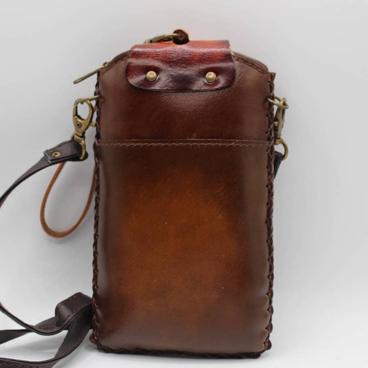 Sunflower Handmade leather inc - Wholesale Phone wallet – women's - Handmade leather cell phone holder sugar skull day of dead6