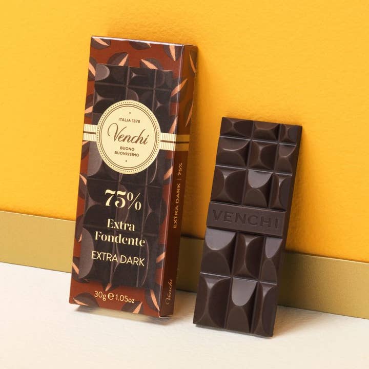 Mini 75% Extra Dark Chocolate Bar - Italian Chocolate for wholesale by Venchi