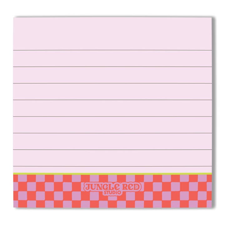 90s Retro Checkerboard Lined Sticky Notes for wholesale by Jungle Red Studio