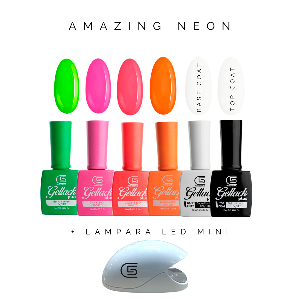 sesioMWorld - M·O·I Professional – wholesale Nail polish set – GELLACK PLUS PACK AMAZING NEON 4 NAIL POLISHES+BASE+TOP+LAMP.0