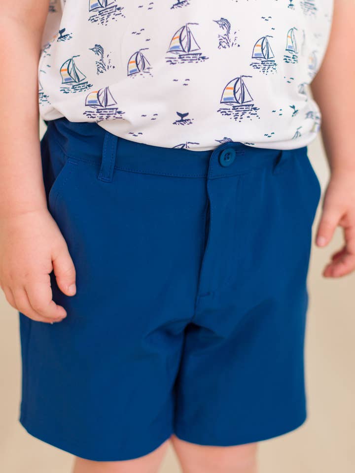 Boys Navy Hybrid Shorts for wholesale on Faire