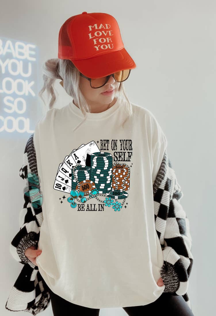 The Branded Blue Roan - Wholesale Graphic Sweatshirt - Women's - Bet on yourself Western Graphic1