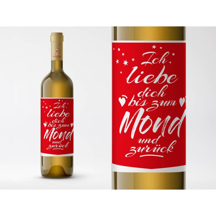 Te quiero hasta la luna y de regreso | Etiqueta de botella para venta al por mayor de Netti li jae