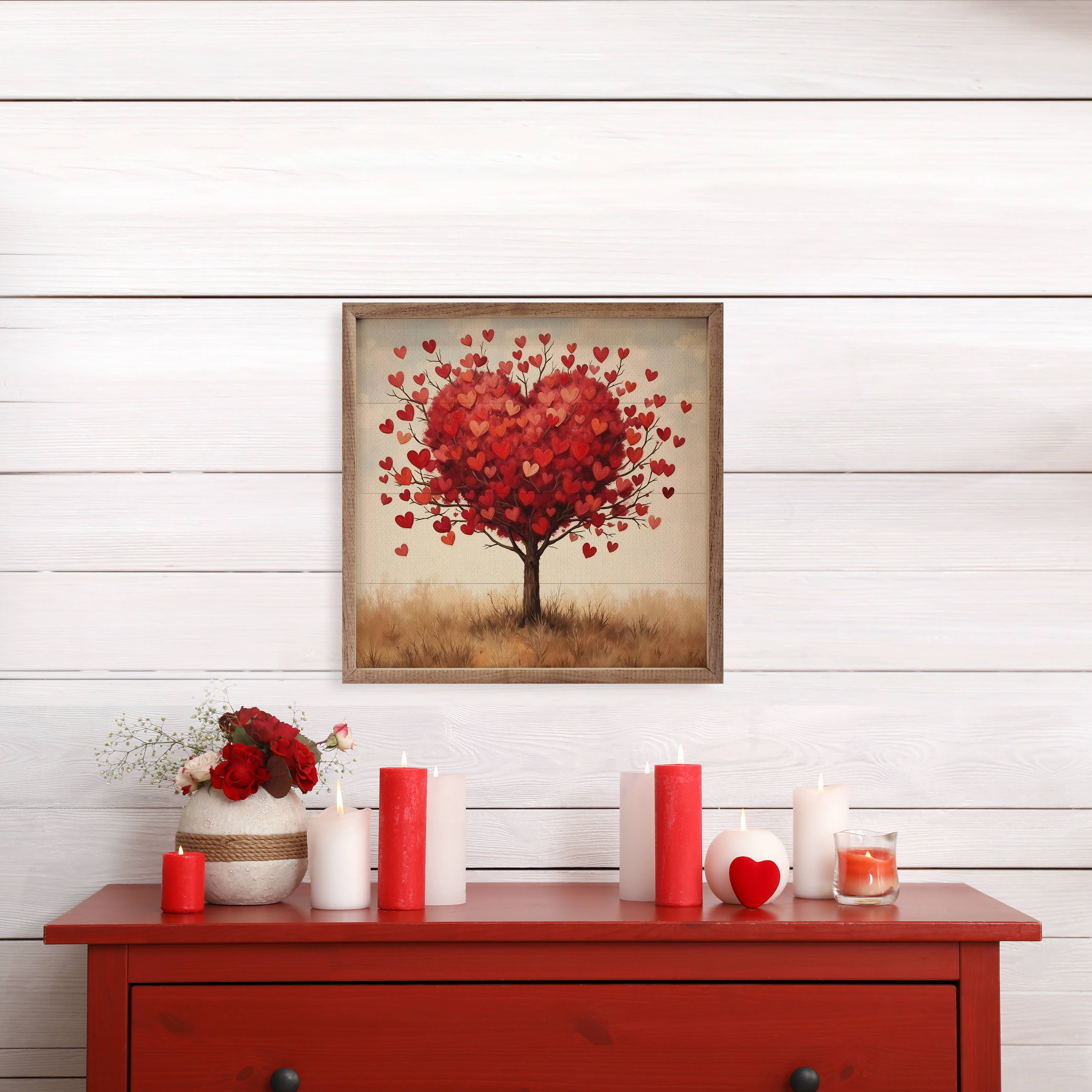 Kendrick Home - Wholesale Wood Wall Art - Vintage Valentine Tree2