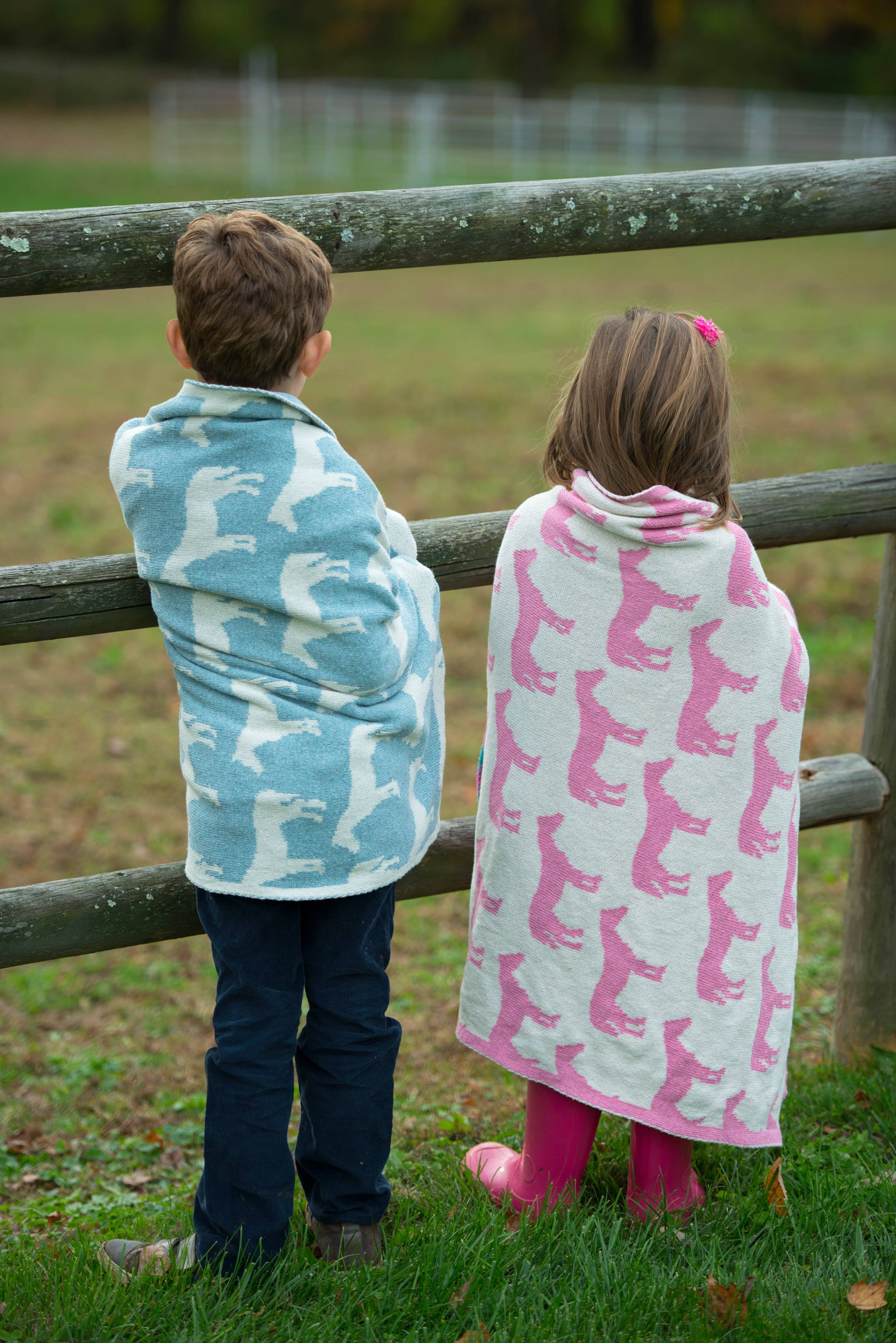 In2Green - Vendita all'ingrosso Coperta - Bambini e neonati - Coperta per Bambini in Maglia di Cotone Reversibile - Pony2