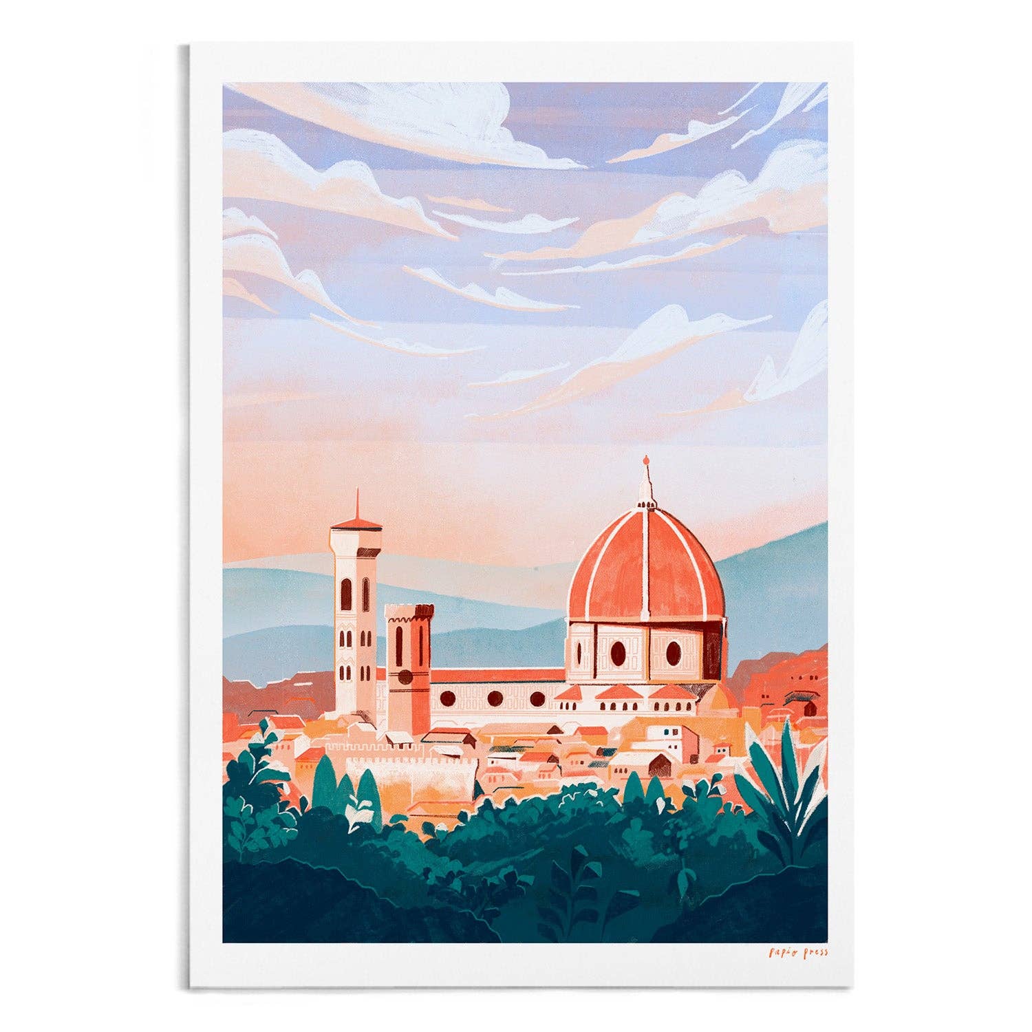 Papio Press - Wholesale Art Print - Florence Cathedral, Italy Artists Print Wall Art1