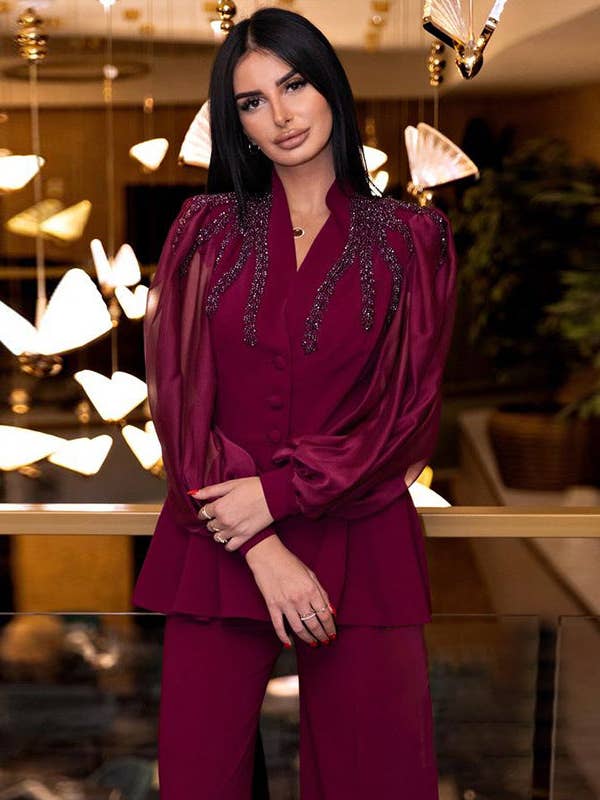 Bettergirl Spring Women’s Mesh & Diamond Spliced Suit for wholesale by Fiona Secret Closet