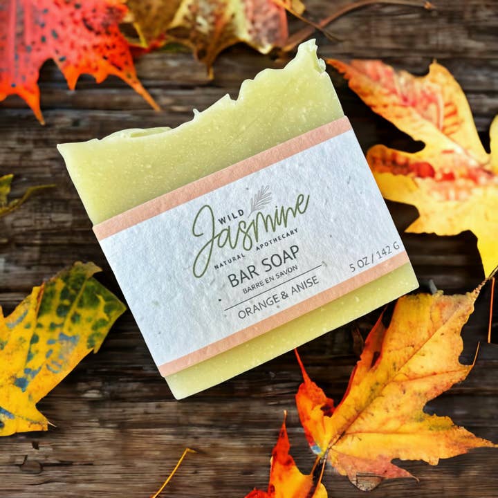 Orange & Anise Soap - 5 oz - Seed Paper Label for wholesale by Wild Jasmine Natural Apothecary