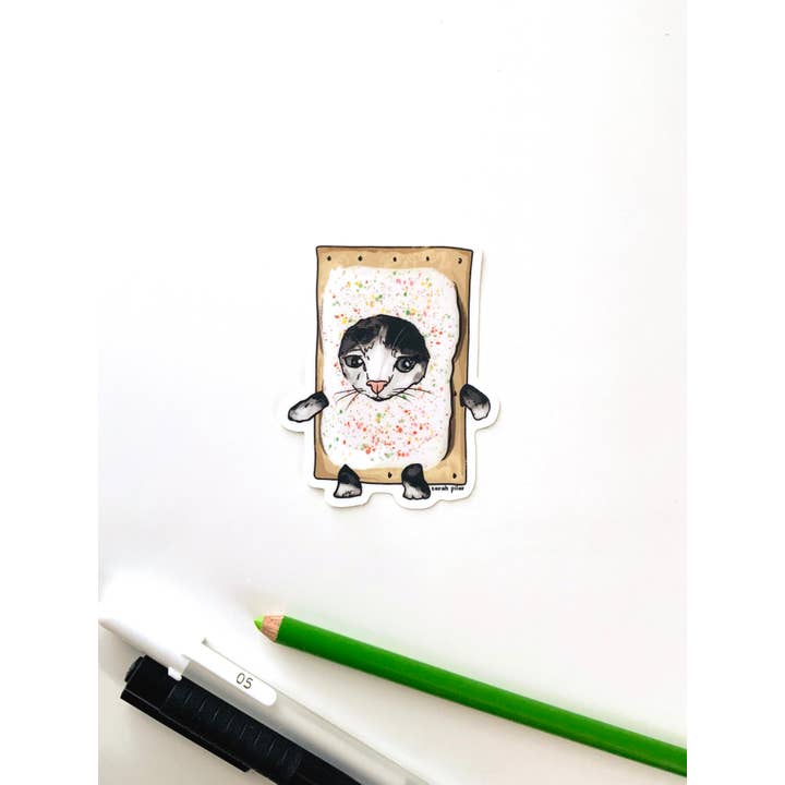 Pop-Tart Cat Sticker for wholesale by Sarah Pilar
