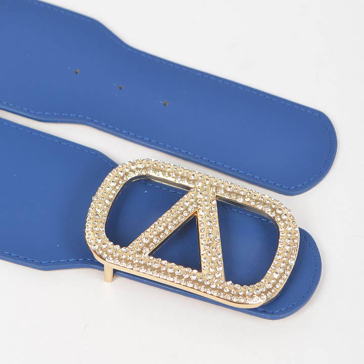 3AM BY H&D ACCESSORIES - Wholesale Belt - Women's - Rhinestone Buckle Elastic Belt