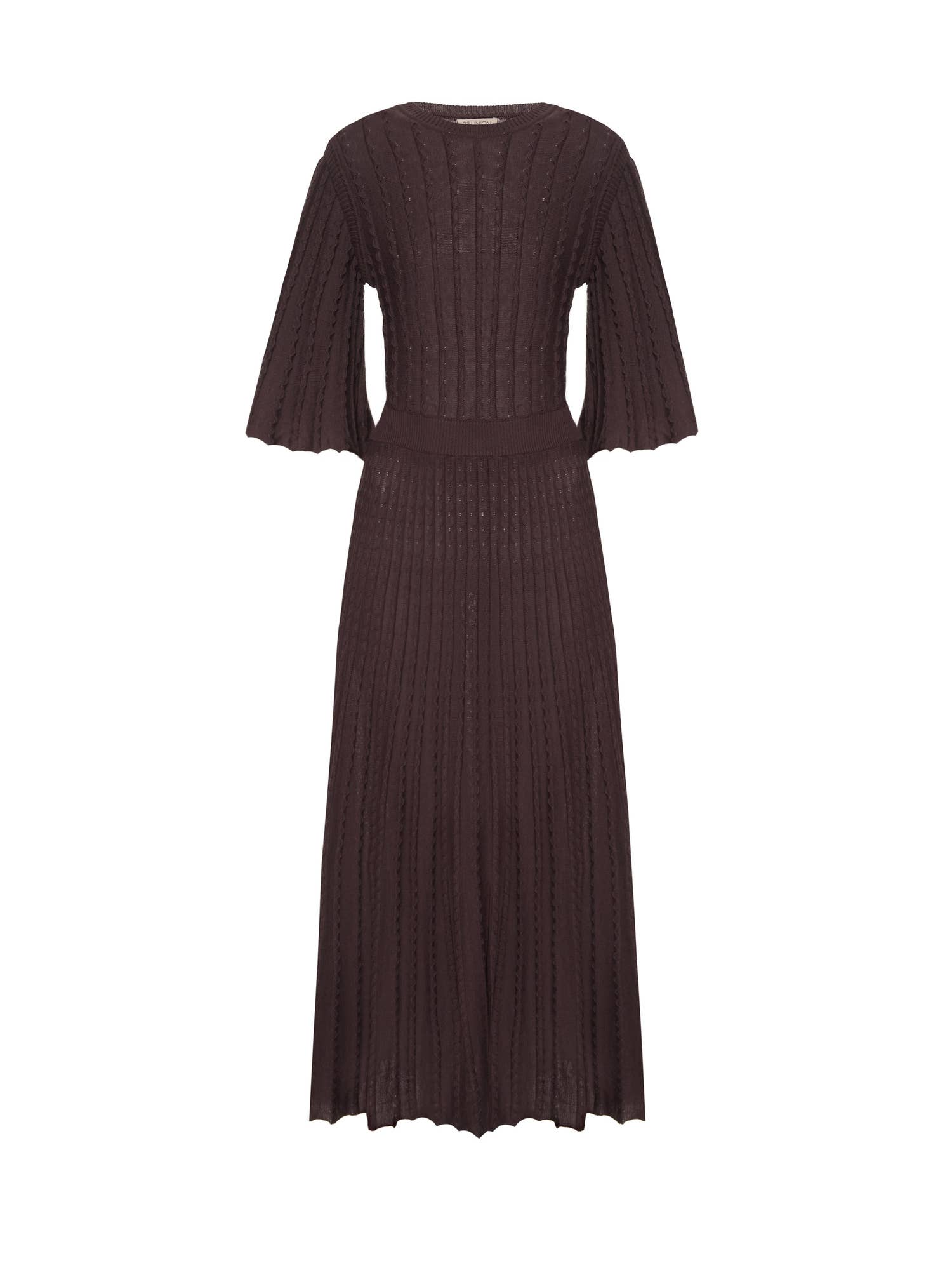 Nenya Fashion Limited – wholesale Dress – Women's – Estelle Openwork Knit Dress with Flared Sleeve8