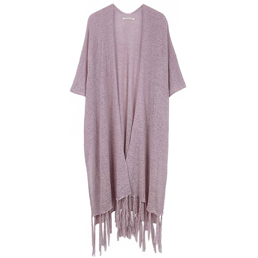 Fashion City - Venta al por mayor Kimono - Mujer - Cárdigan largo de punto con flecos y forro tipo kimono13
