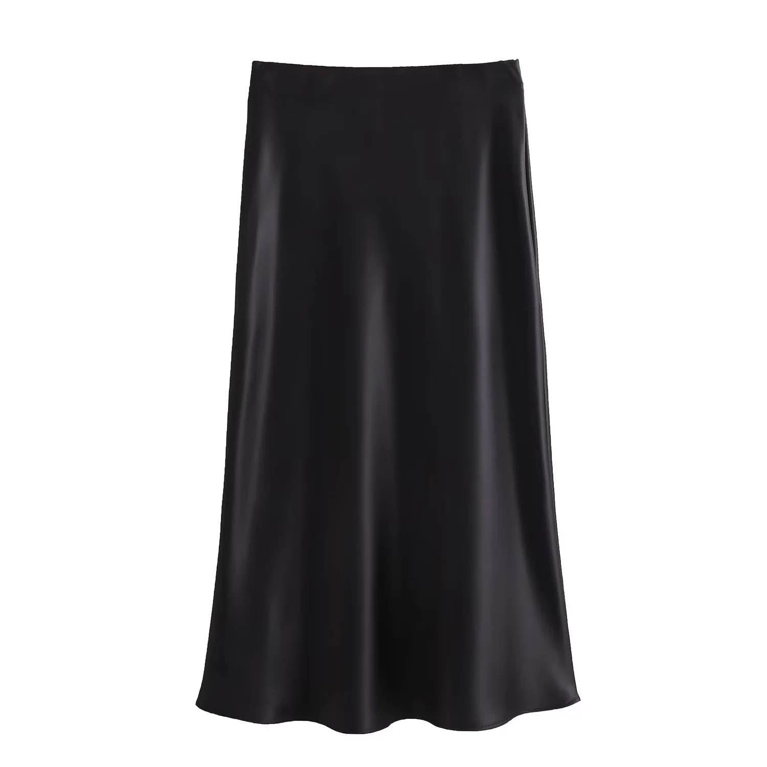 HIDDENBRAND - Wholesale Skirt - Women's - Office satin midi skirt 27 colors5