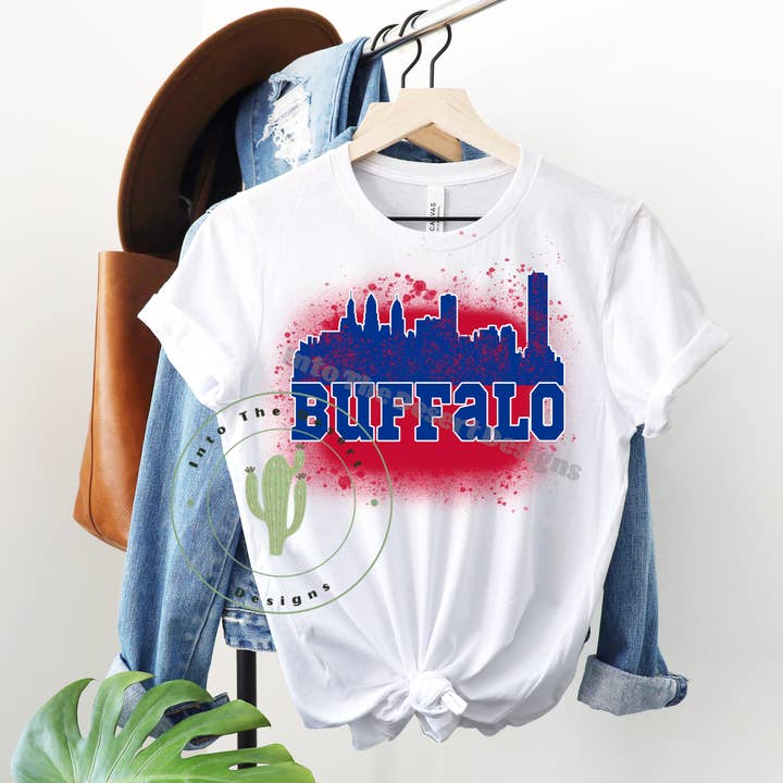 Maglietta unisex Buffalo Spray Paint - Bills per la vendita all'ingrosso da parte di Into The Desert