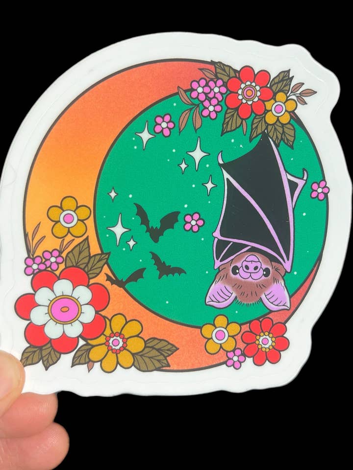 Autocolante Redondo de 3 Polegadas Morcego Fofo por atacado de Astral Weekend