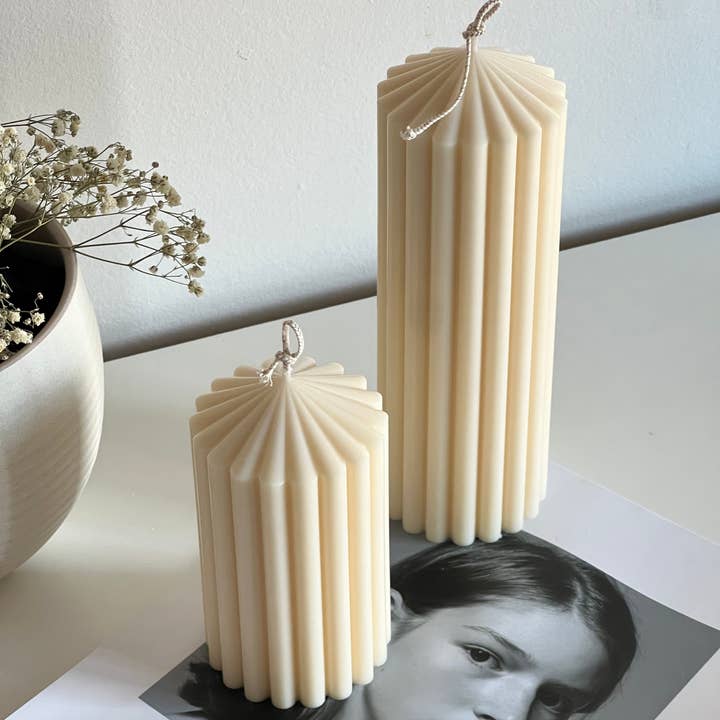 Project Helios - Wholesale Pillar Candle - Ribbed pillar candles, Soy wax, Table decoration3