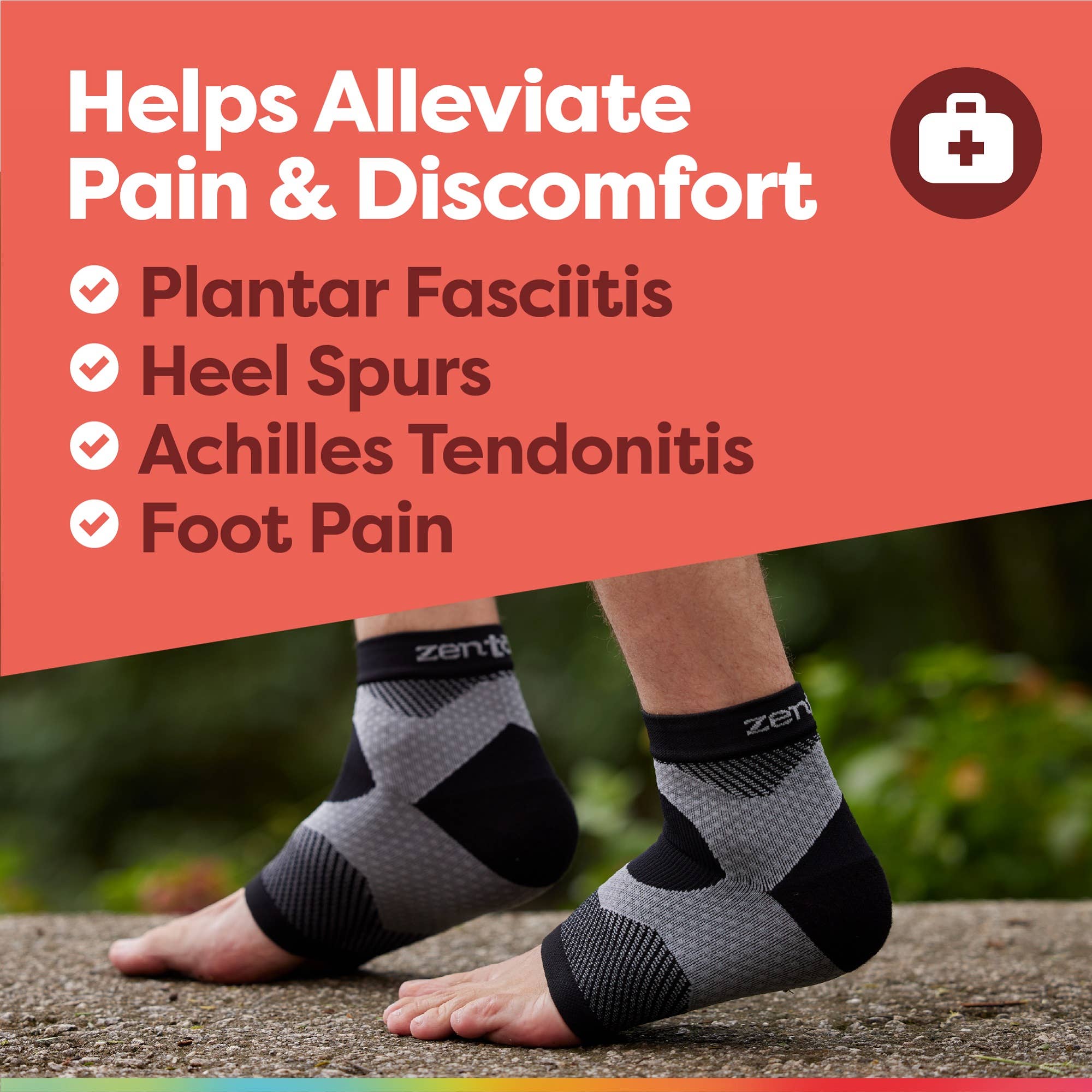 ZenToes - Wholesale Socks - Women's - Plantar Fasciitis Compression Socks - 1 Pair - Black8