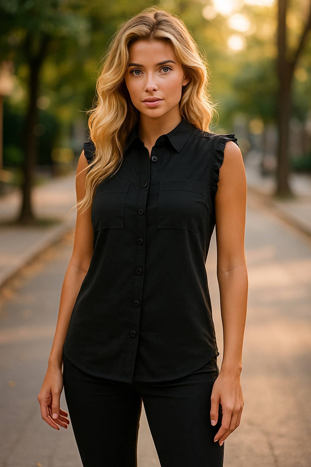 A Woman we Love - Wholesale Button Down Shirt - Women's - Pack of 20 Spring-Summer Blouses – Ultra-Lightweight Fabric 12