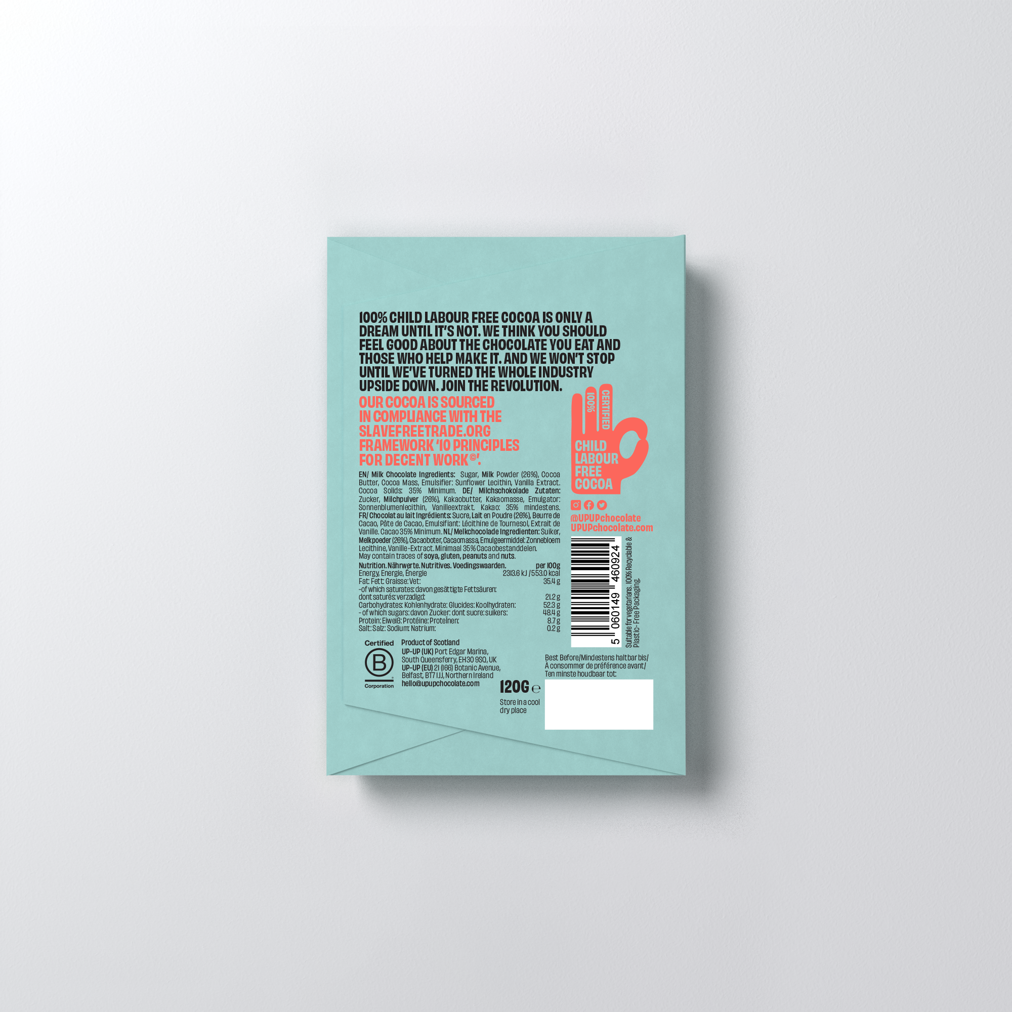 UP-UP Chocolate [No duties when shipping to US!] – wholesale Chocolate bar – Original Milk Chocolate Bar 120G/4.2OZ7