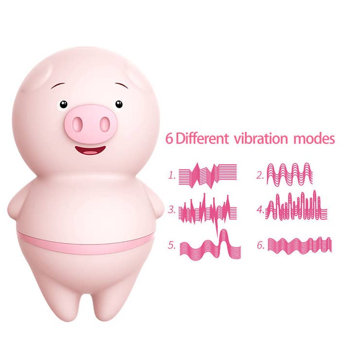VIGOR - Venta al por mayor Juguetes eróticos - Estimulador de clítoris Cute Pig Rose, vibrador de 6 velocidades