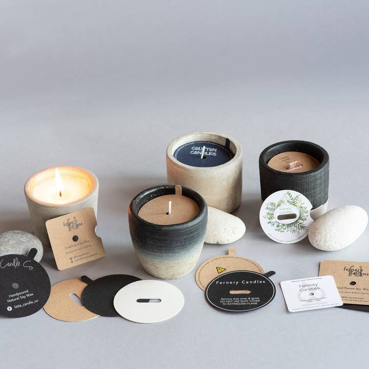 Fernery Designs - Wholesale Candle Holder - Custom Printed Candle Dust Covers - cotton wick7