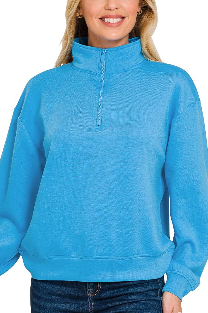 Vanilla Monkey - Wholesale Sweatshirt - Women's - Scuba Half Zip Pullover Sweatshirts3