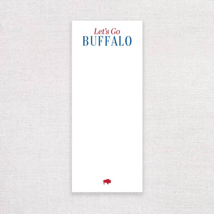 Let's Go Buffalo Football Slim Notepad. for wholesale by HellaHoney Co
