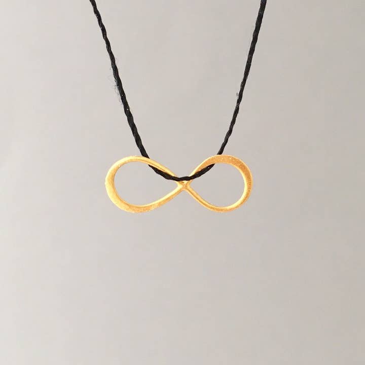 Infinity Silk String Necklace or Bracelet Gold INTENTION for wholesale by Jennifer Shon Jewelry