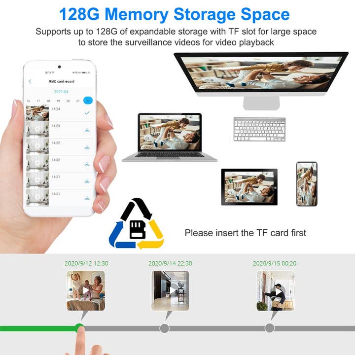 White 1080P FHD WiFi IP Camera Two-Way Audio Security Surveillance Camera IP65 Waterproof Network Camcorder for wholesale on Faire