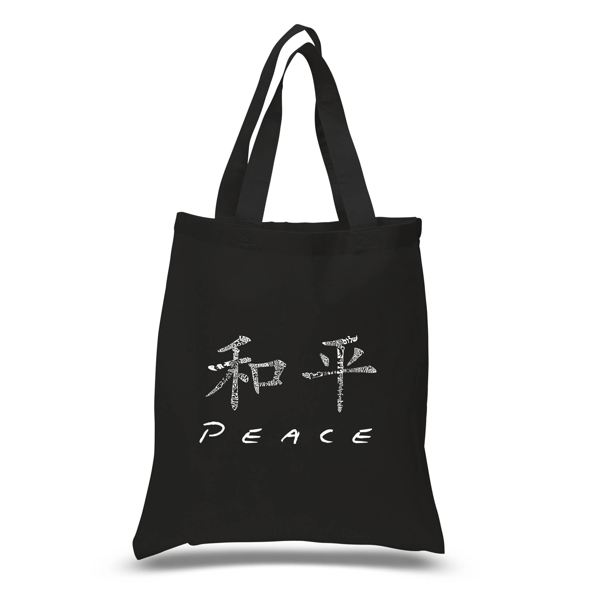 LA Pop Art - Wholesale Tote Bag - Unisex - LA Pop Art Word Art Tote Bag - CHINESE PEACE SYMBOL9