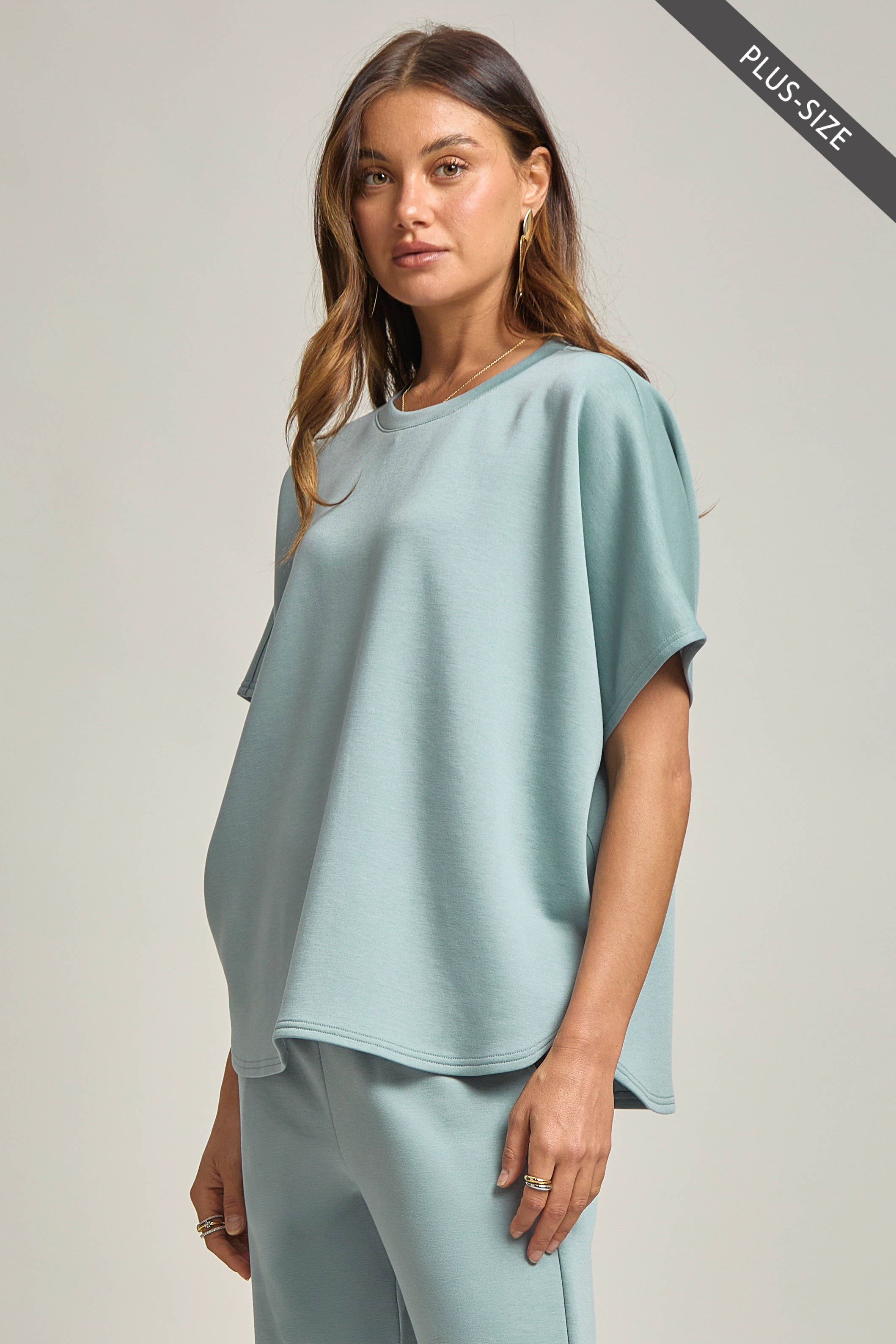 Dear Scarlett - Wholesale Top & Pant Set (NOT Loungewear) - Women's - PLUS SIZE Poncho Top + Bell Bottom Modal Set 18