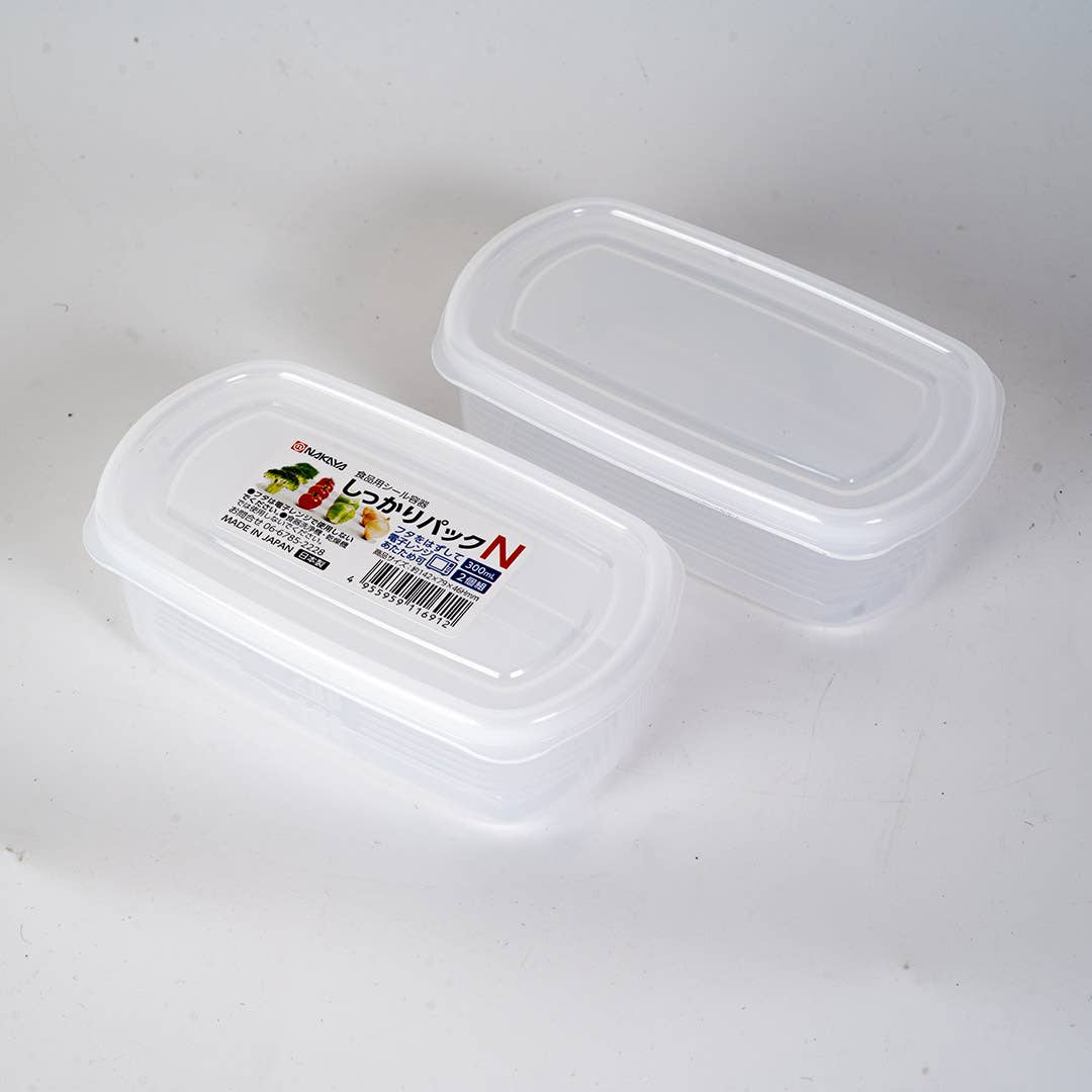 Urban Tokyo - Wholesale Food storage container - 300ml Rectangle Clear Plastic Food Container 2 Piece Pack JP (10/120)4