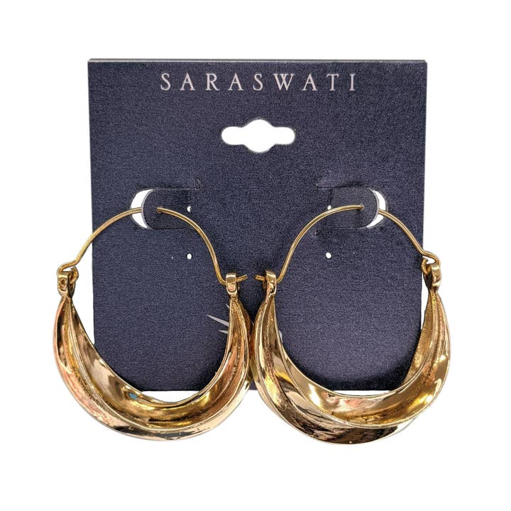 Saraswati Imports - Wholesale Hoop Earrings - Tuareg Brass Hoop Earrings