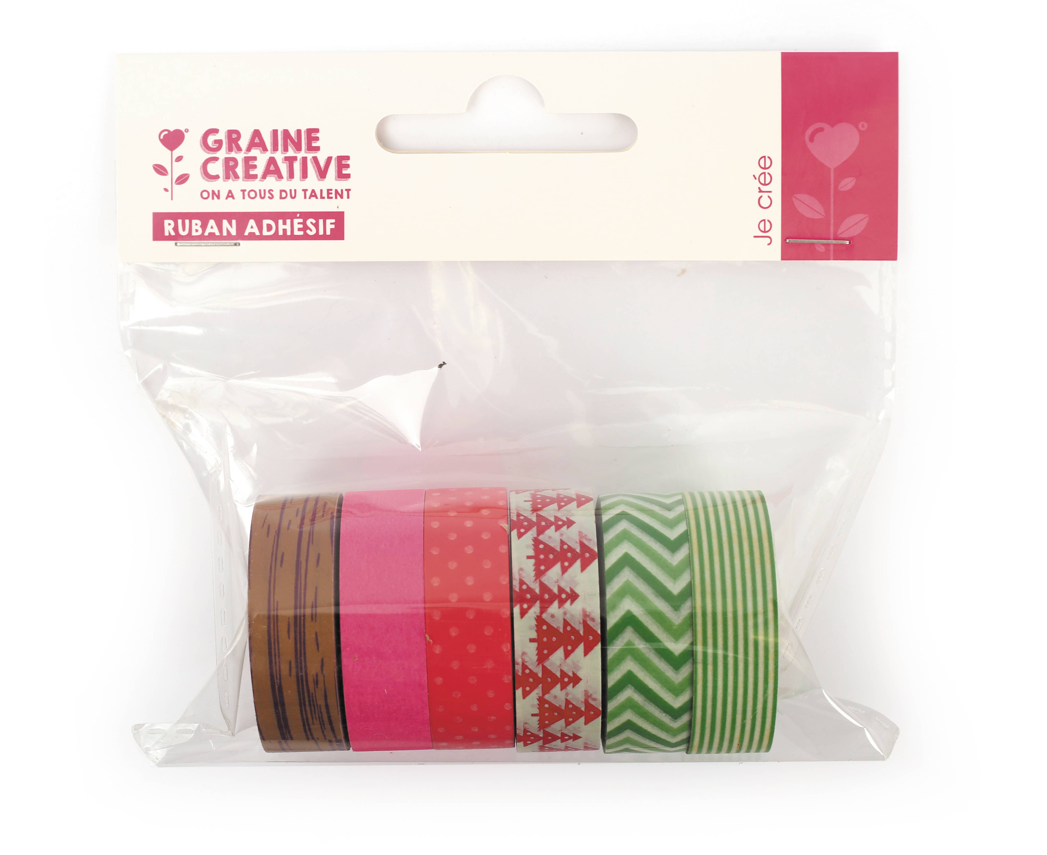 Graine Créative - Vente Bougies originales - LOT 6 RUBANS ADHESIFS ASSORTIMENT HIVER 15x10m4