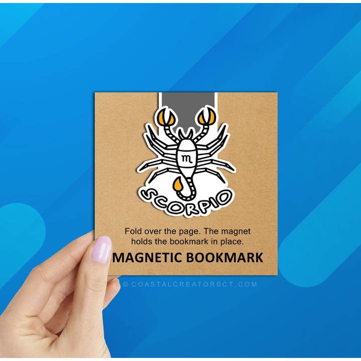 Zodiac Scorpio Reversible Magnetic Bookmark (Packaged) for wholesale by Coastal Creators of Connecticut
