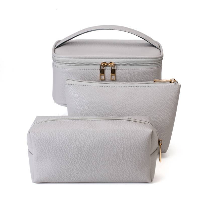 wandf - Vente Trousses de maquillage/cosmétique - Ensembles de sacs de toilette de voyage grande capacité 3 pièces3